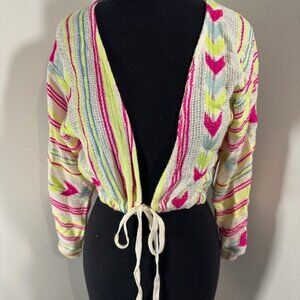 En Creme Neon Boho Tie Cardigan    8347  NWT Boutique
